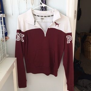 PINK Burgundy Quarter Zip